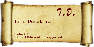 Tihi Demetria névjegykártya